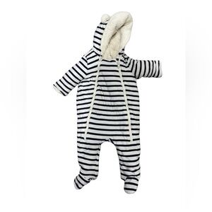 Baby Gap Cozy Bear Suit Unisex Striped 3-6 months fleece bunting snowsuit